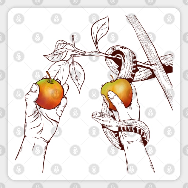 Adam and Eve Apples Magnet by mailboxdisco